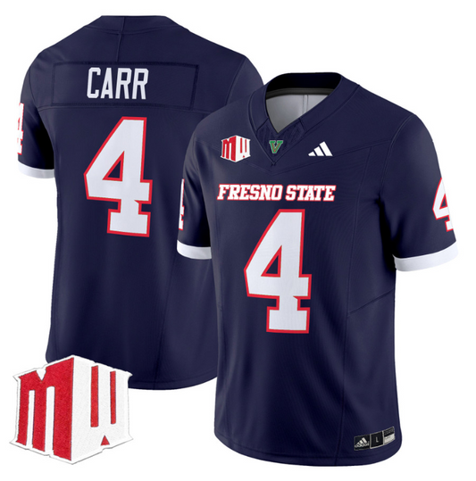 Derek Carr Jersey #4 Fresno State Bulldogs 2024 Stitched Navy