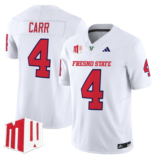 Derek Carr Jersey #4 Fresno State Bulldogs 2024 Stitched White