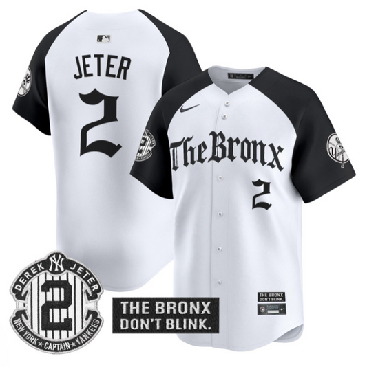 Derek Jeter Jersey #2 Yankees The Bronx Gothic Ink Drop Edition Alternate