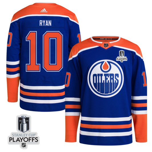 Derek Ryan 10 Edmonton Oilers 2024 NHL Playoffs Patch Home Jersey - Men