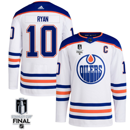 Derek Ryan 10 Edmonton Oilers 2024 STANLEY CUP Final Away Jersey Men, White