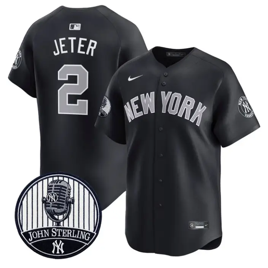 Derek Jeter Jersey #2 Yankees John Sterling Voice Tribute Stitched