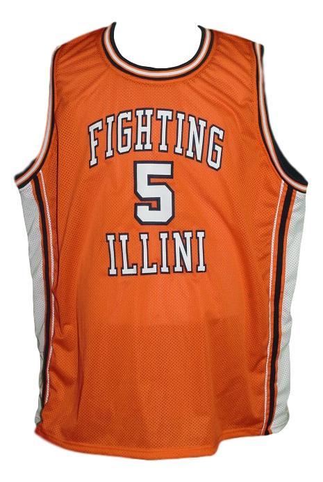 Deron Williams Jersey #5 Fighting illini College Basketball Orange