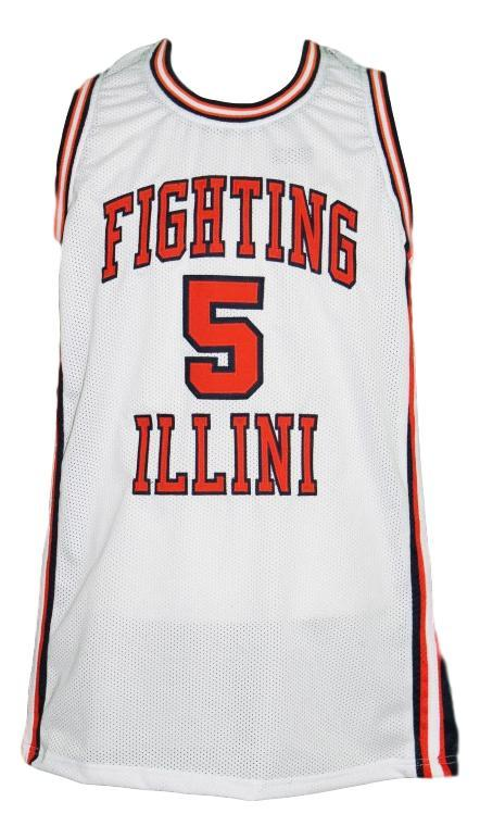 Deron Williams Jersey #5 Fighting illini College Basketball White