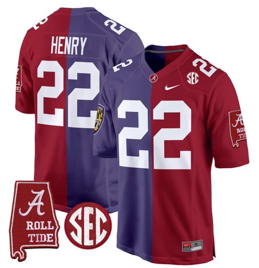 Derrick Henry Jersey Ravens #22 Alabama Crimson Tide Split Football Game
