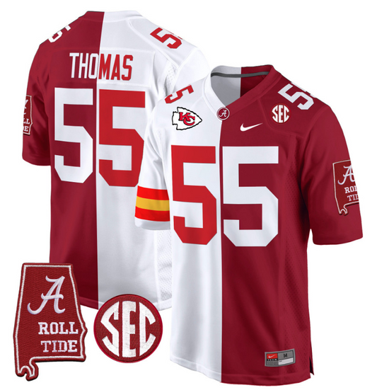 Derrick Thomas Jersey #55 Alabama Crimson Tide Split Football Game Stitched