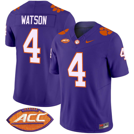 Deshaun Watson Jersey #4 Clemson Tigers 2025 Vapor Limited Stitched Purple