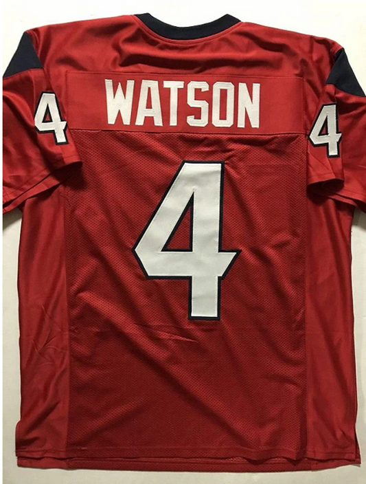 Deshaun Watson Jersey Houston Texans Custom Throwback Football Red