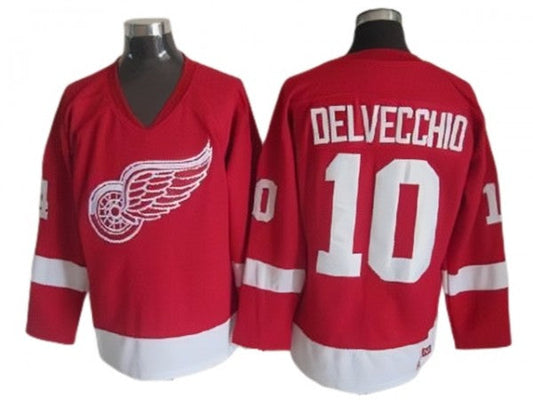 Detroit Red Wings #10 Alex Delvecchio 2002 Vintage CCM Jersey - Red