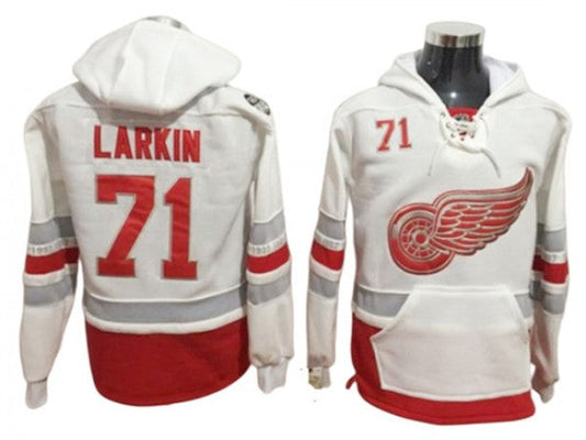Detroit Red Wings #71 Dylan Larkin Hoodie - White