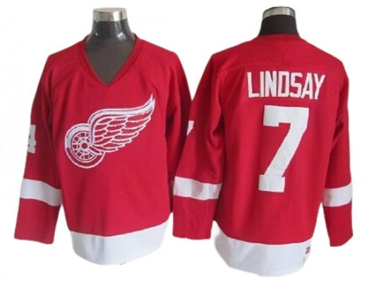 Detroit Red Wings #7 Ted Lindsay 2002 Vintage CCM Jersey - Red
