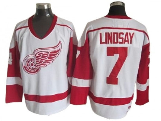 Detroit Red Wings #7 Ted Lindsay 2002 Vintage CCM Jersey - White