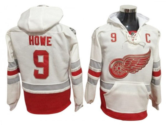 Detroit Red Wings #9 Gordie Howe Hoodie - White