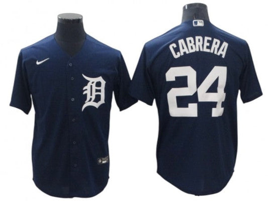 Detroit Tigers #24 Miguel Cabrera Navy Cool Base Jersey