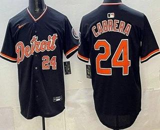 Detroit Tigers #24 Miguel Cabrera Navy Limited Jersey Stitched