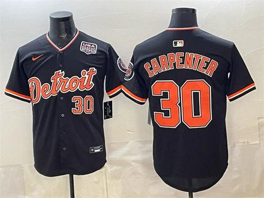 Detroit Tigers #30 Kerry Carpenter Black 2026 USA 250' Patch Stitched Jersey