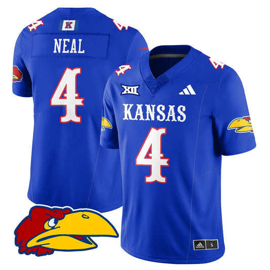 Devin Neal Jersey #4 Kansas Jayhawks Football 2025 Limited Stitched Royal