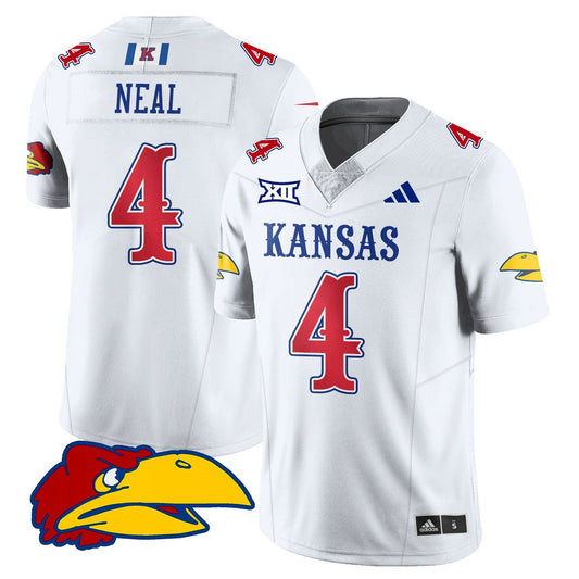 Devin Neal Jersey #4 Kansas Jayhawks Football 2025 Limited Stitched White