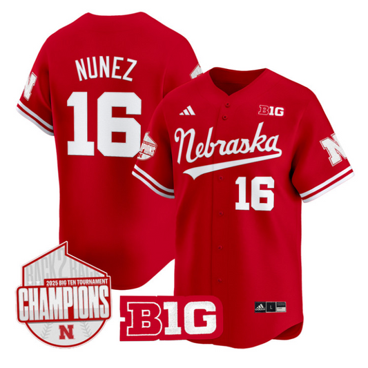 Dylan Carey Jersey #15 Nebraska Huskers Back 2 Back Champions Patch Vapor Limited Stitched Scarlet