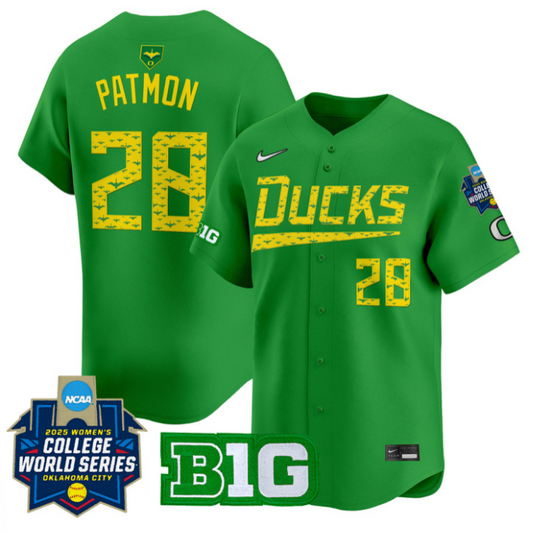 Dezianna Patmon Jersey #28 Oregon Ducks Softball 2025 World Series Stitched Green