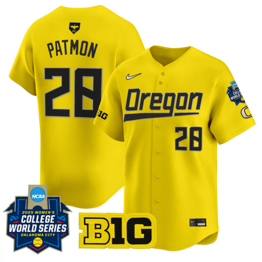 Dezianna Patmon Jersey #28 Oregon Ducks Softball 2025 World Series Stitched Yellow