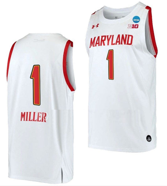 Diamond Miller Jersey Maryland Terrapins College Basketball 2023 NCAA March Madness White #1