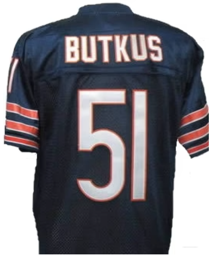 Dick Butkus Jersey Chicago Bears Custom Throwback Football Navy
