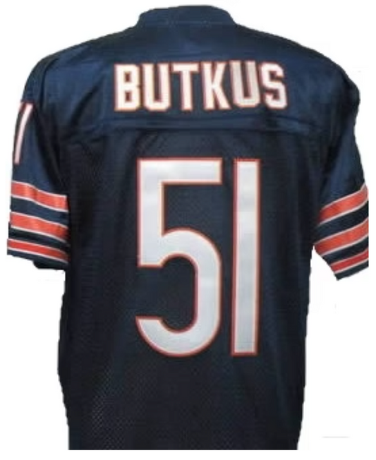 Dick Butkus Jersey Chicago Bears Custom Throwback Football Navy