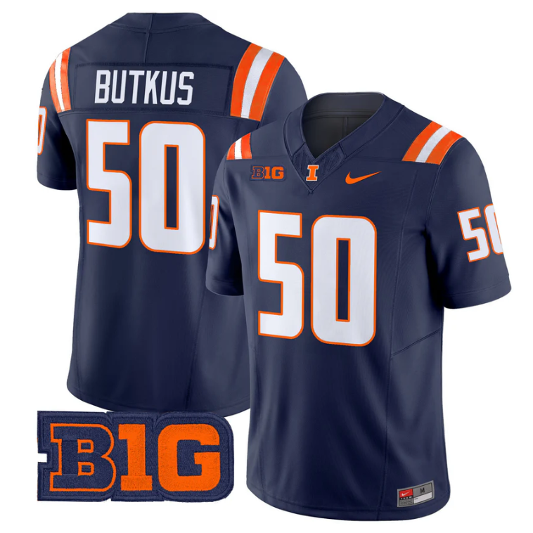 Dick Butkus Jersey #50 Illinois Fighting Illini 2025 Vapor Stitched