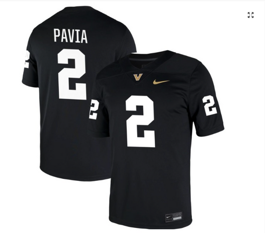 Diego Pavia Jersey #2 Vanderbilt Commodores Football Black
