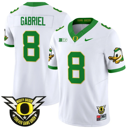 Dillon Gabriel Jersey #8 Oregon Duck Forever Gang Green Football White