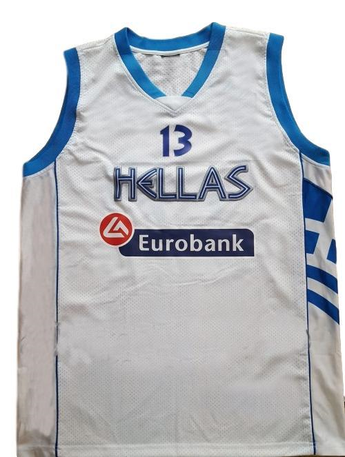 Dimitris Diamantidis Jersey #13 Greece Custom Basketball White