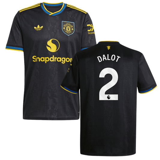 Diogo Dalot 2 Manchester United 2025-26 Third Match Jersey – Black