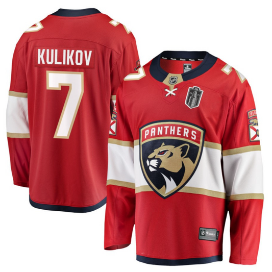 Dmitry Kulikov 7 Florida Panthers 2025 Stanley Cup Final Home Breakaway Men Jersey Red