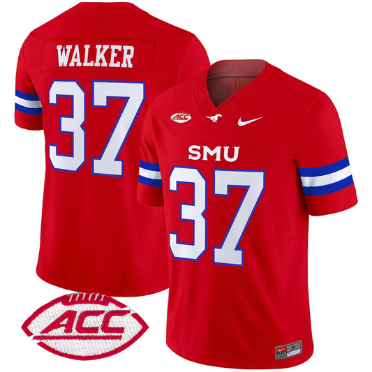 Doak Walker Jersey #37 SMU Mustangs 2025 Vapor Limited Stitched Red