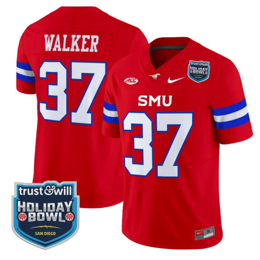 Doak Walker Jersey #37 SMU Mustangs 2026 Holiday Bowl Patch Stitched Red