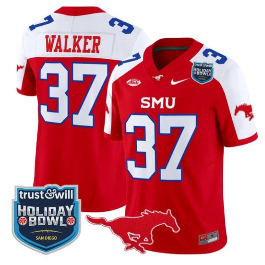 Doak Walker Jersey #37 SMU Mustangs 2026 Holiday Bowl Patch Stitched Red Alternate