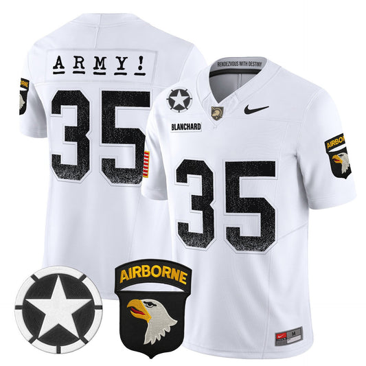 Doc Blanchard Jersey #35 Army Black Knights 2025 Screaming Eagles Stitched White