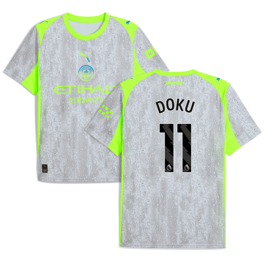 Doku 11 Manchester City 2025-26 Third Men Jersey – Gray