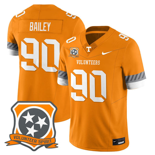 Dominic Bailey Jersey #90 Tennessee Volunteers 2025 Spirit Stitched Orange