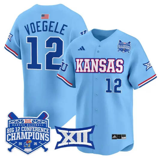 Dominic Voegele Jersey #12 Kansas Jayhawks Big 12 Champions 2026 Stitched