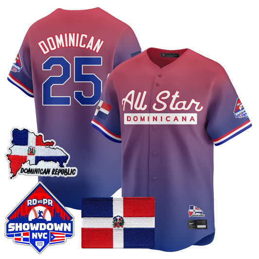 Dominican Jersey #25 Dominican Republic Baseball All-Star 2025 Red Limited