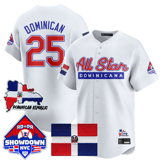 Dominican Jersey #25 Dominican Republic Baseball All-Star 2025 White