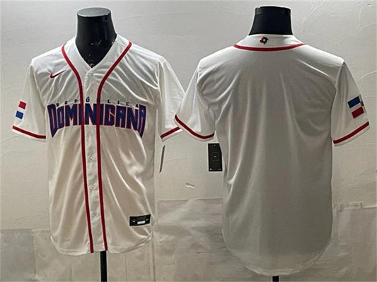 Dominican Republic Baseball Jersey Blank White 2026 World Baseball Classic Home Stadium Stitched
