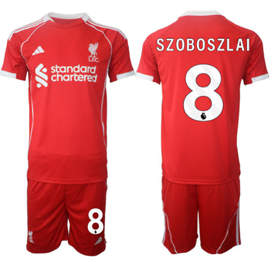 Dominik Szoboszlai Jersey #8 Liverpool Red Home 2025-26 Soccer Suit