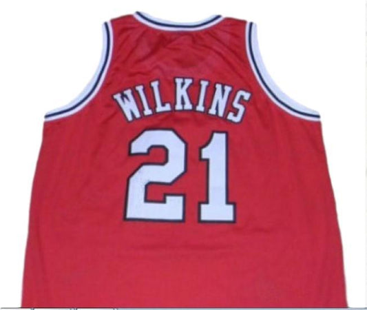 Dominique Wilkins Jersey #21 Georgia College Basketball Red