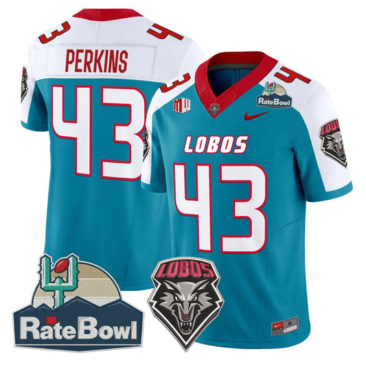 Don Perkins Jersey #43 New Mexico Lobos 2025 Rate Bowl Vapor Stitched