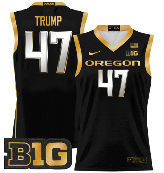 Donald Trump Jersey #47 Oregon Ducks 2024 Lightweight Basketball Black Gold