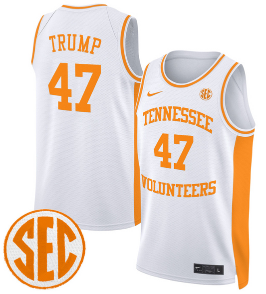 Donald Trump Jersey #47 Tennessee Vols 2024 Swingman Basketball White