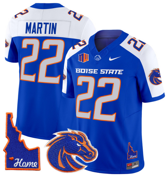 Doug Martin Jersey #22 Boise State Broncos 2024 Home Patch Vapor Football Royal Alternate